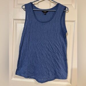 Simply Vera Vera Wang Textured Blue Tank Top Medium